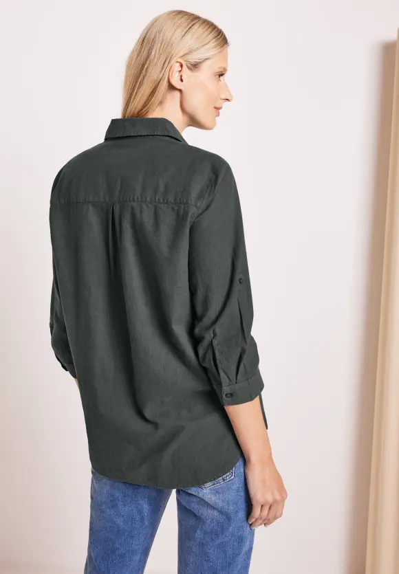 CECIL Unifarbene Leinenmix Bluse