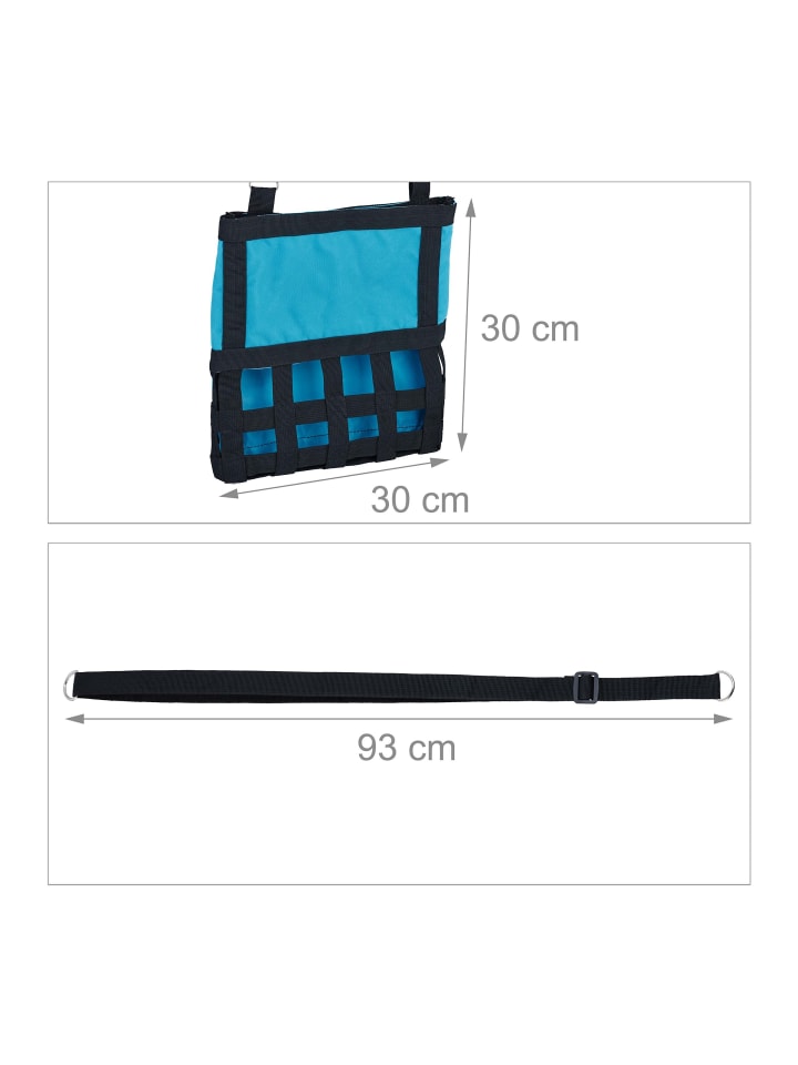 relaxdays Heutasche in Blau/ Schwarz - (B)30 x (H)30 cm günstig kaufen onesize
