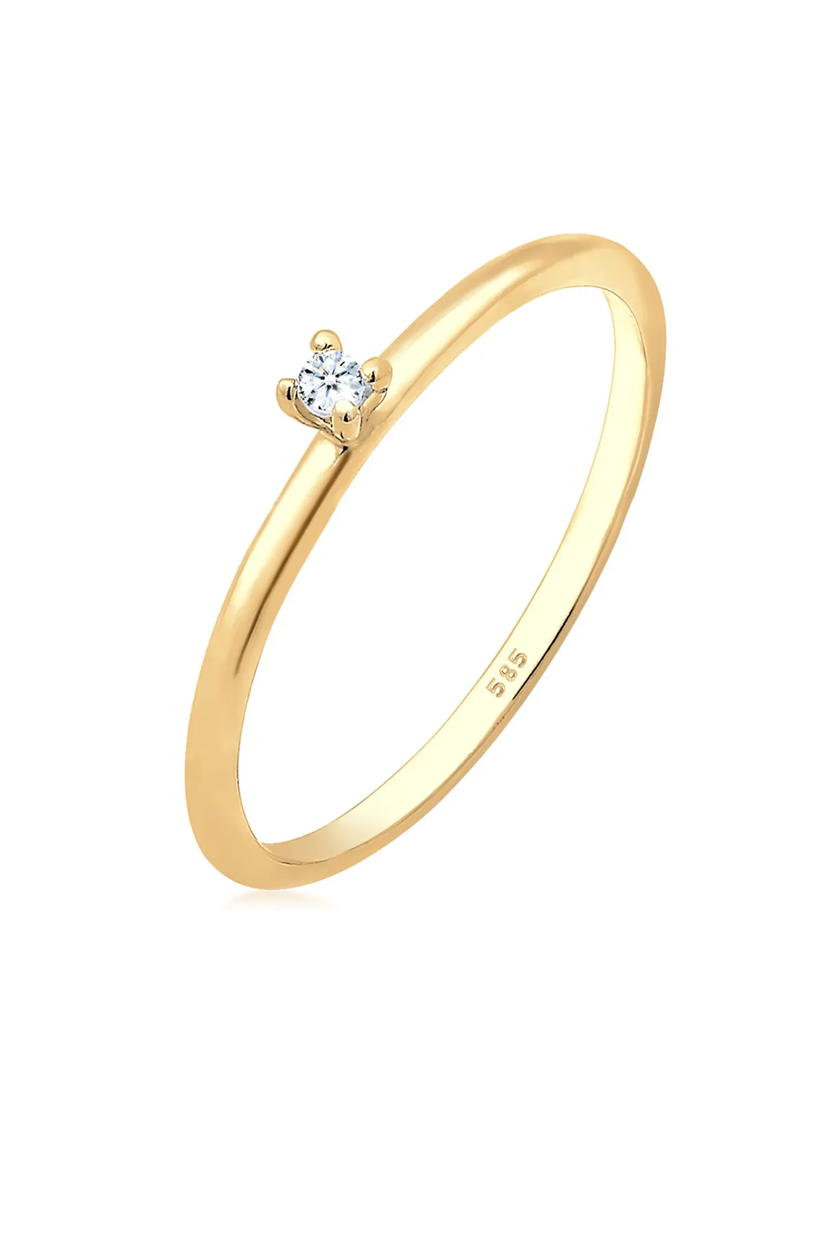 ELLI  Ring Verlobung Solitär Diamant (0.015 ct.) 585 Gelbgold