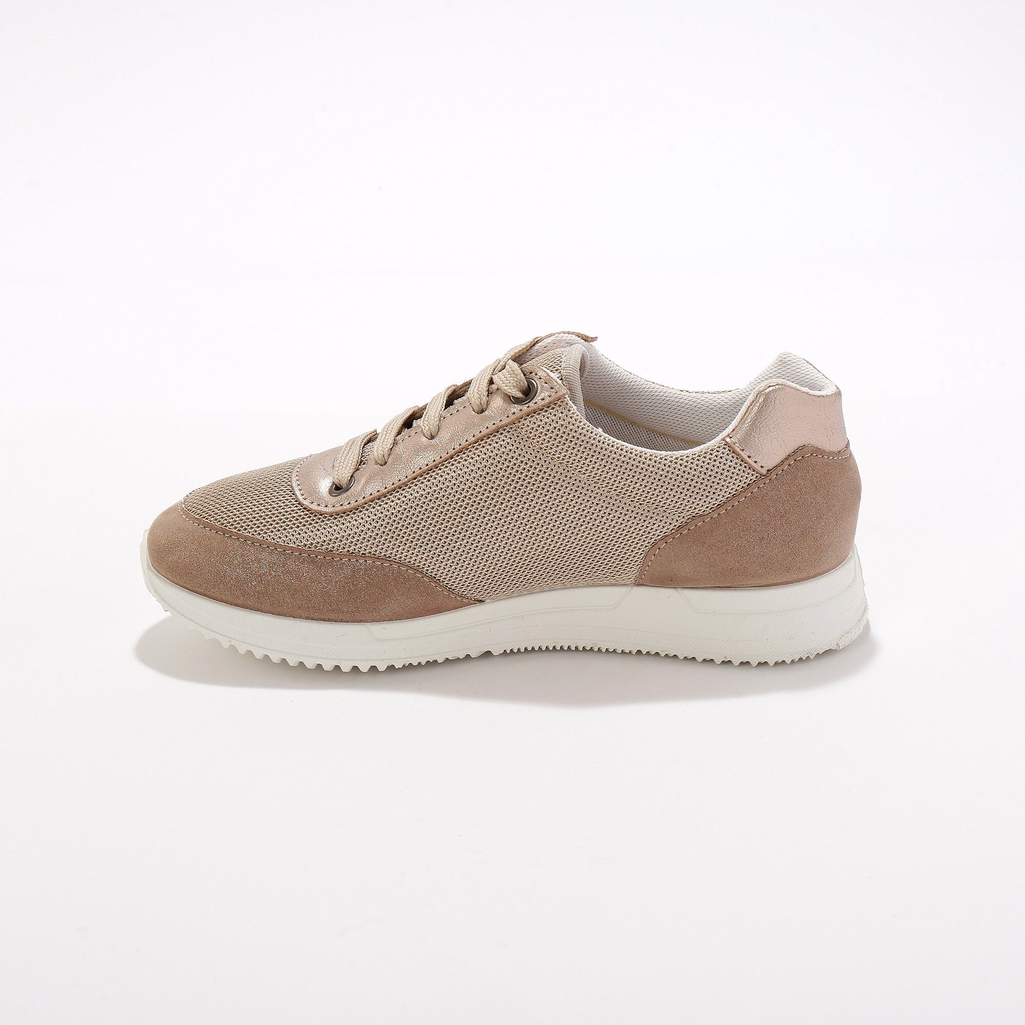 Baskets lacées spécial pieds sensibles en tissu extensible