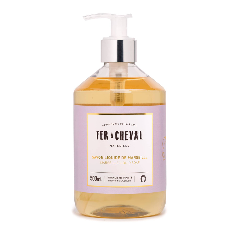 fer à cheval SAVON LIQUIDE DE MARSEILLE PARFUME LAVANDE VIVIFIANTE 500ML Savon liquide