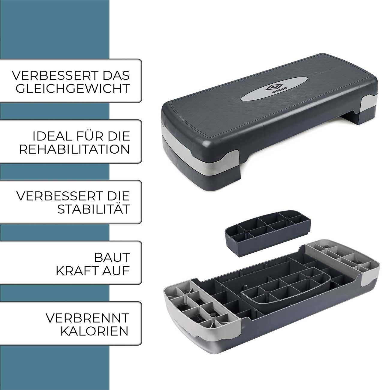 Umbro Stepper Aerobic-Stepper (höhenverstellbar), Heimtrainer Steppbrett