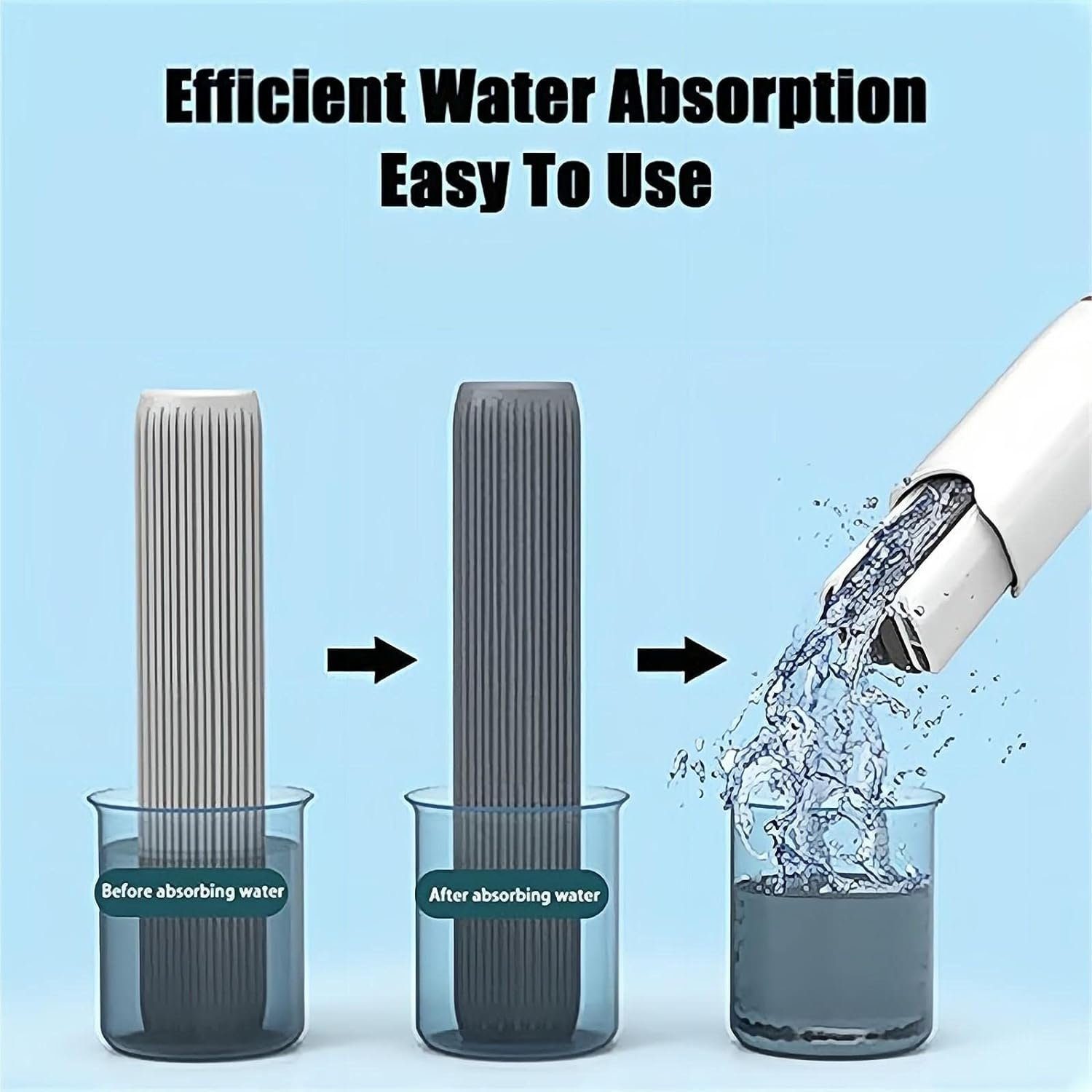 YUHRO Wischmopp Mini-Schwamm-Mopp, tragbar, handwaschbar zur Tischreinigung., Mini-Portable-Mopp mit Mopp und 2 Baumwollköpfen.