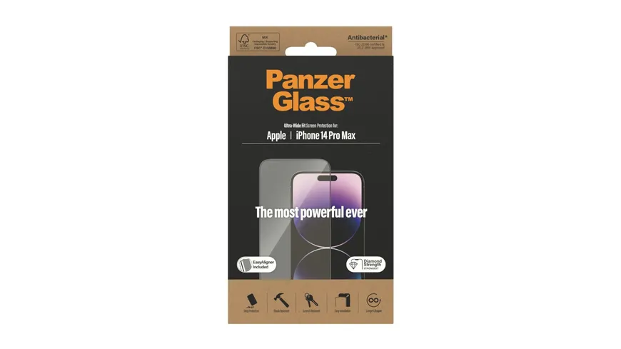 PanzerGlass SP iPhone 14 Pro Max UWF AB m. Applikator