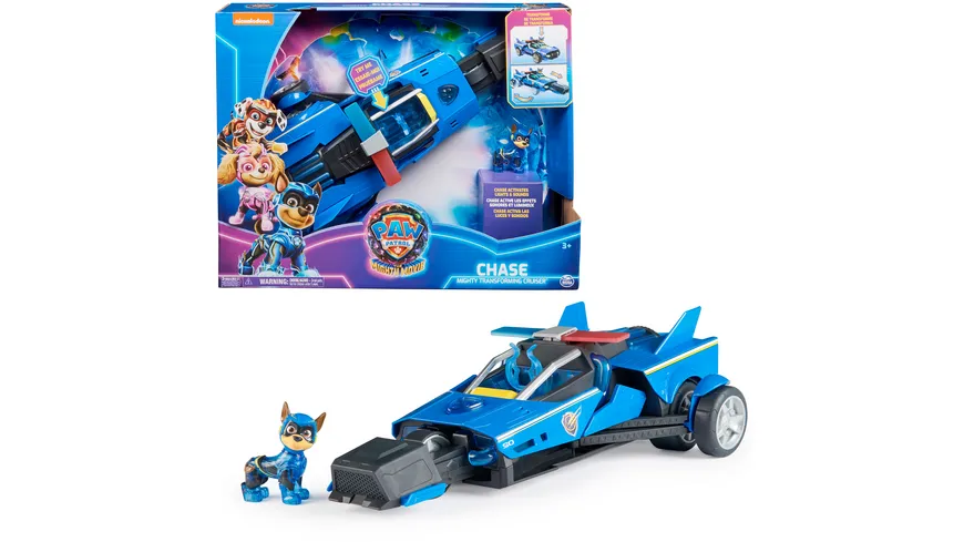 Spin Master - PAW Patrol: Der Mighty Kinofilm, Chases Deluxe Superhelden-Raketenfahrzeug