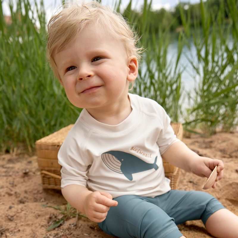 T-shirt anti-UV manches courtes -6-12 mois baleine blanc cassé Lässig