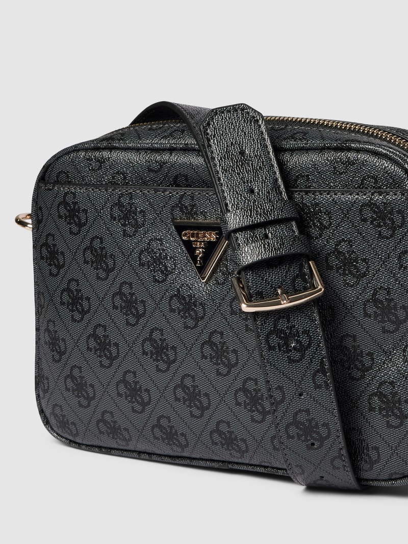 Camera Bag mit Allover-Logo Modell 'MERIDIAN' in graphit