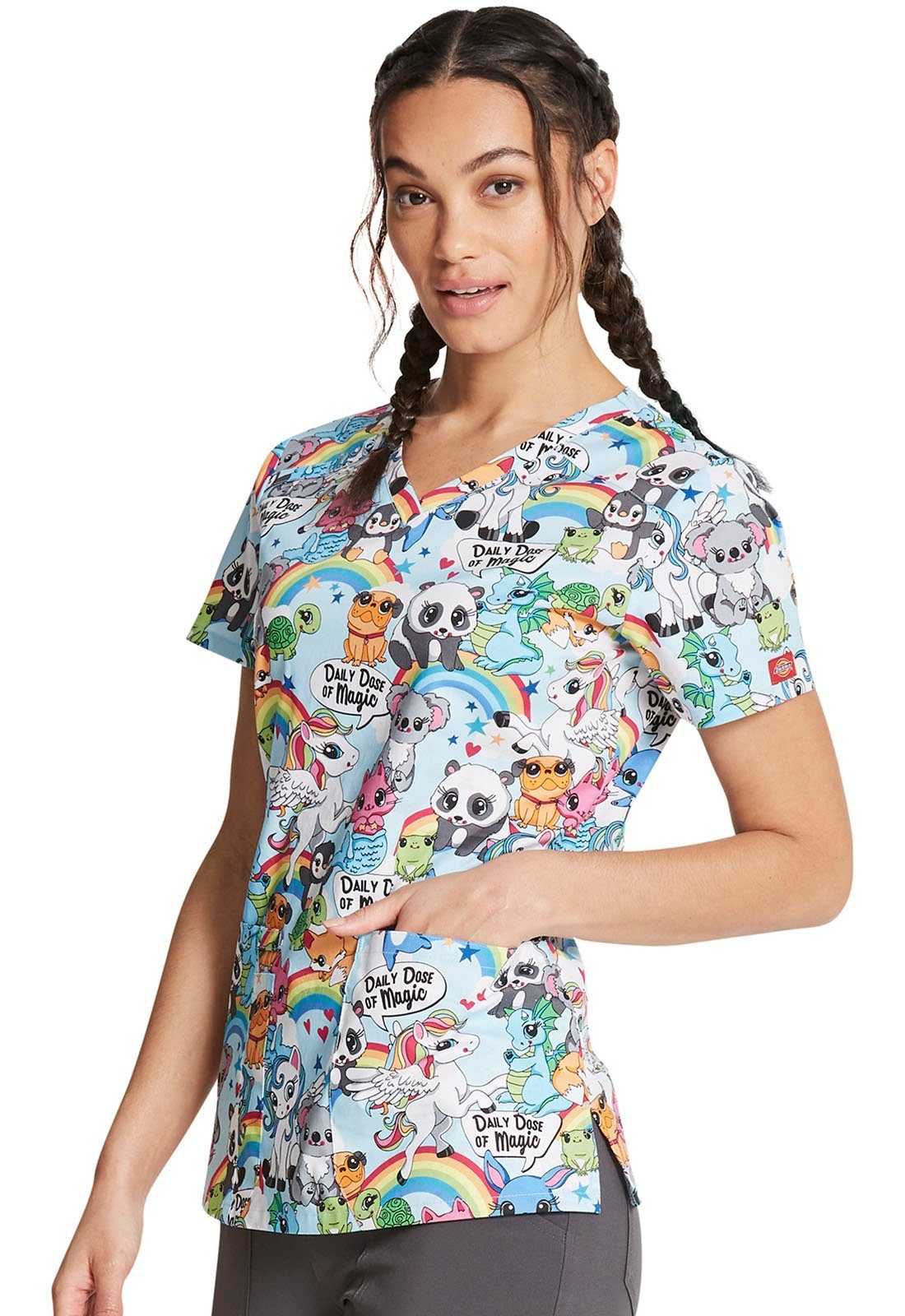 Dickies Funktionsbluse Bunt bedruckter Damen Kasack 