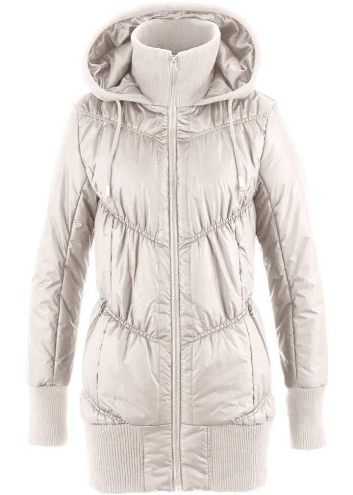 Steppjacke mit breitem Komfortbund und Kapuze