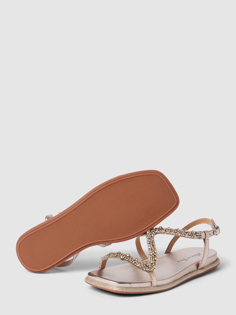 Sandalen mit Strasssteinbesatz in gold
