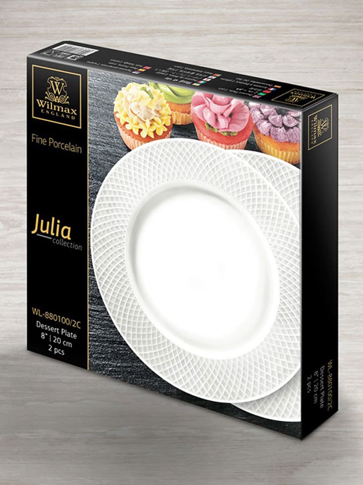 Wilmax 6er-Set: Dessertteller in Weiß - Ø 20 cm günstig kaufen onesize