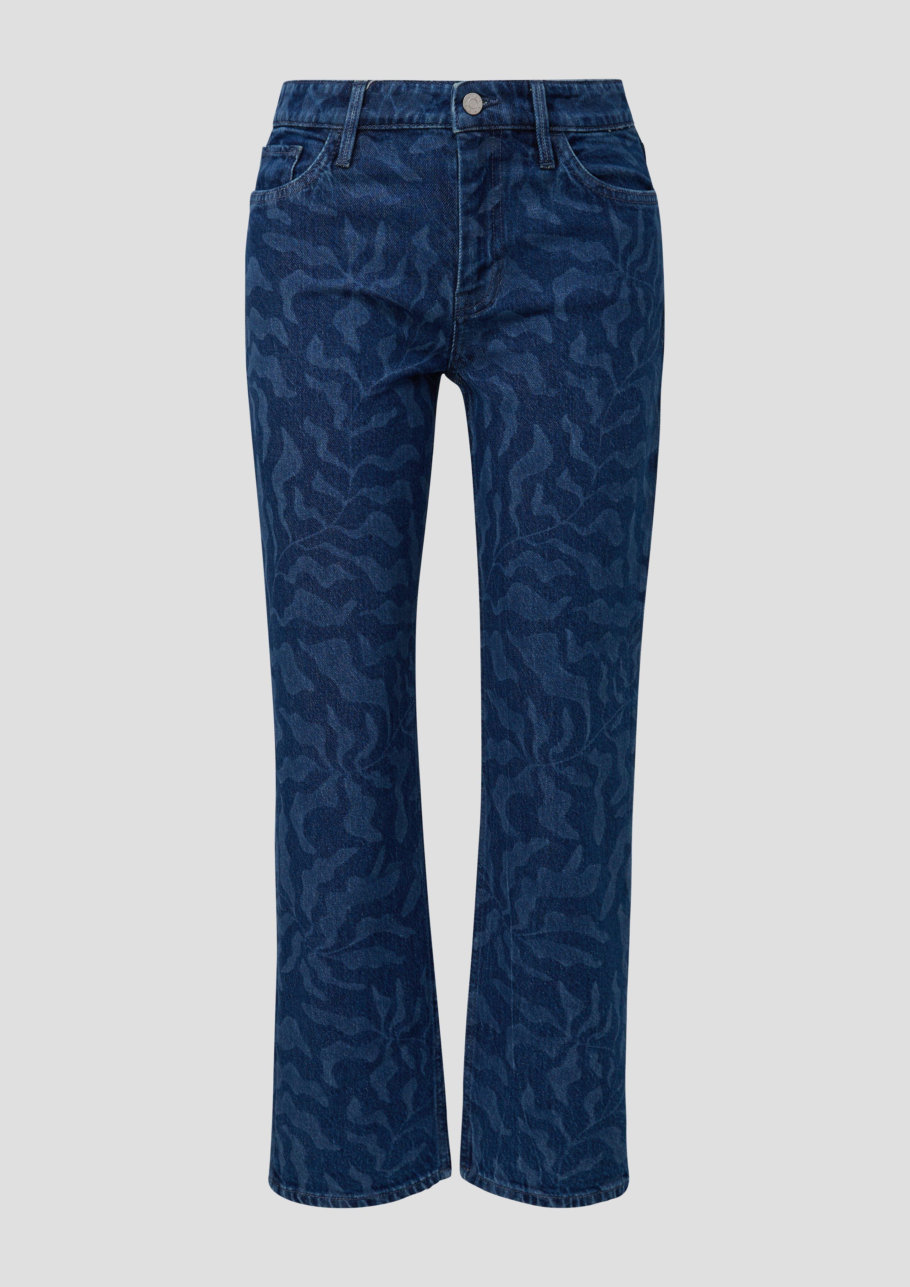 360° Denim / Cropped Jeans Karolin / Regular Fit / Mid Rise / Straight Leg / All-over-Muster  2143851-57Z2