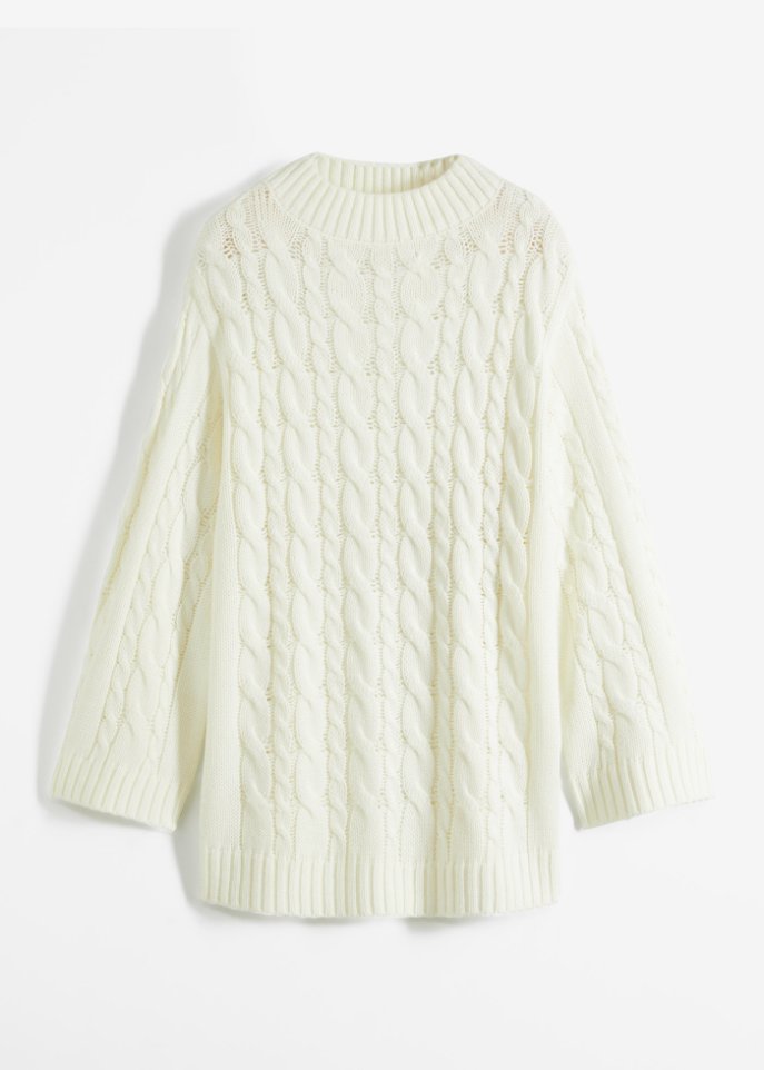 Oversized Pullover mit Zopfmuster