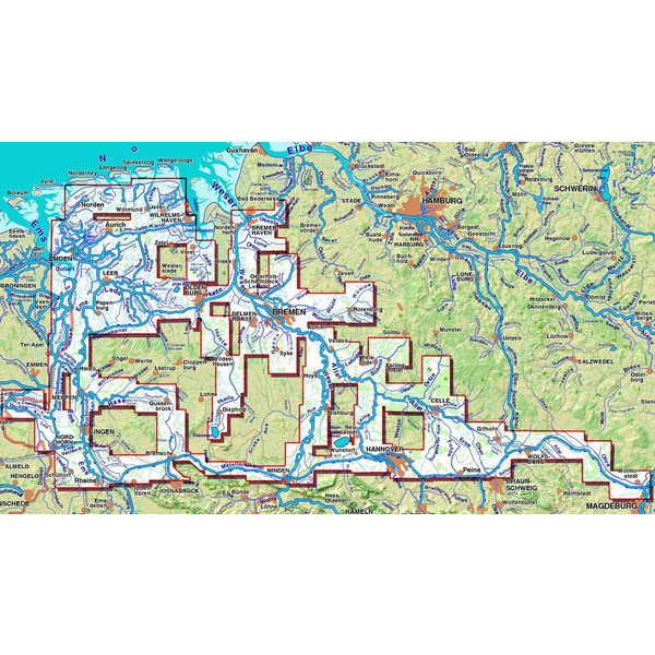 TOURENATLAS TA2 WASSERWANDERN 02 WESER-EMS - Wasserkarte