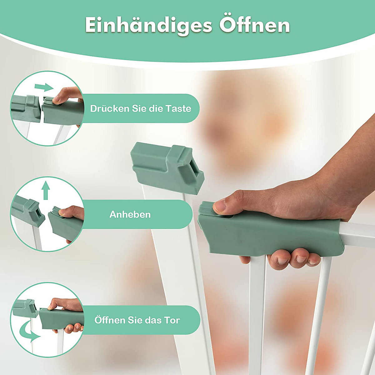 Türschutzgitter Metall 76 cm Höhe ohne Bohren