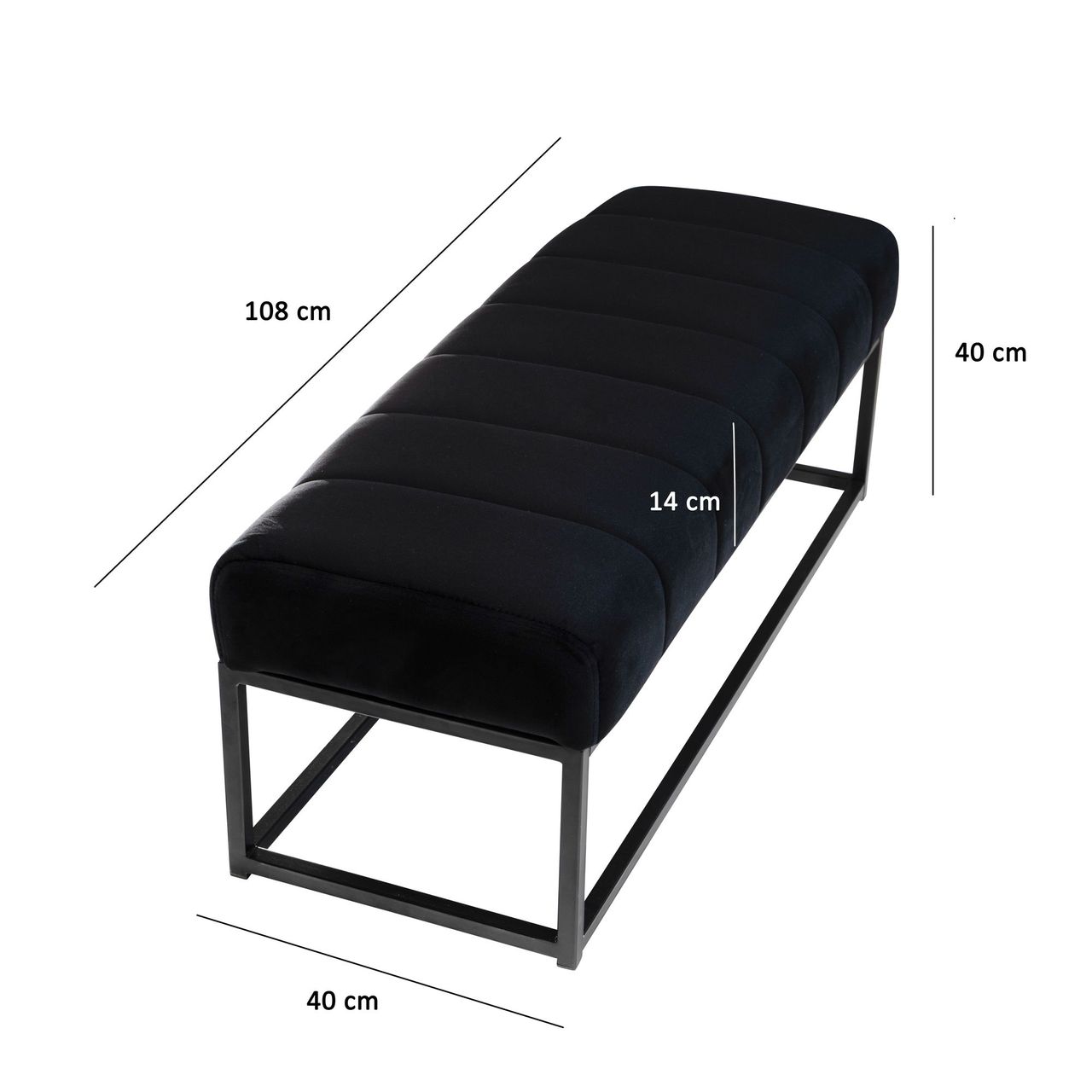 Wohnling Sitzbank Samt 108 cm