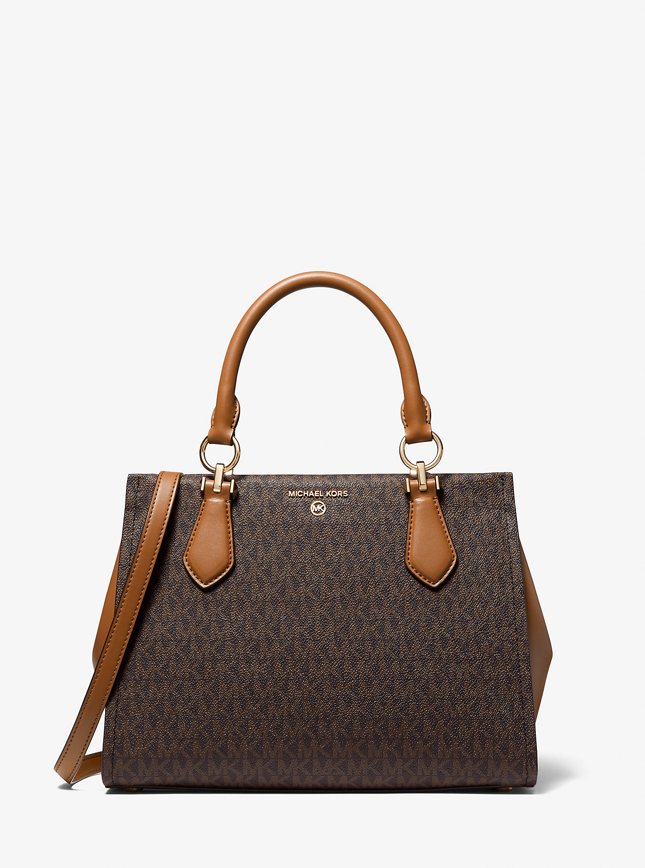 Marilyn Medium Logo Satchel - BRN/ACORN