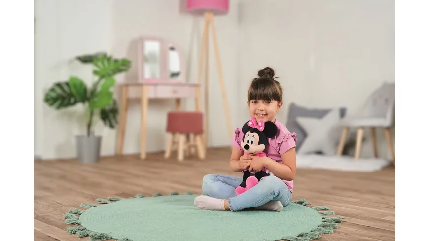 Simba -  Minnie Maus Plüsch Minnie pink, 35cm, Minnie mit pinkem Kleid