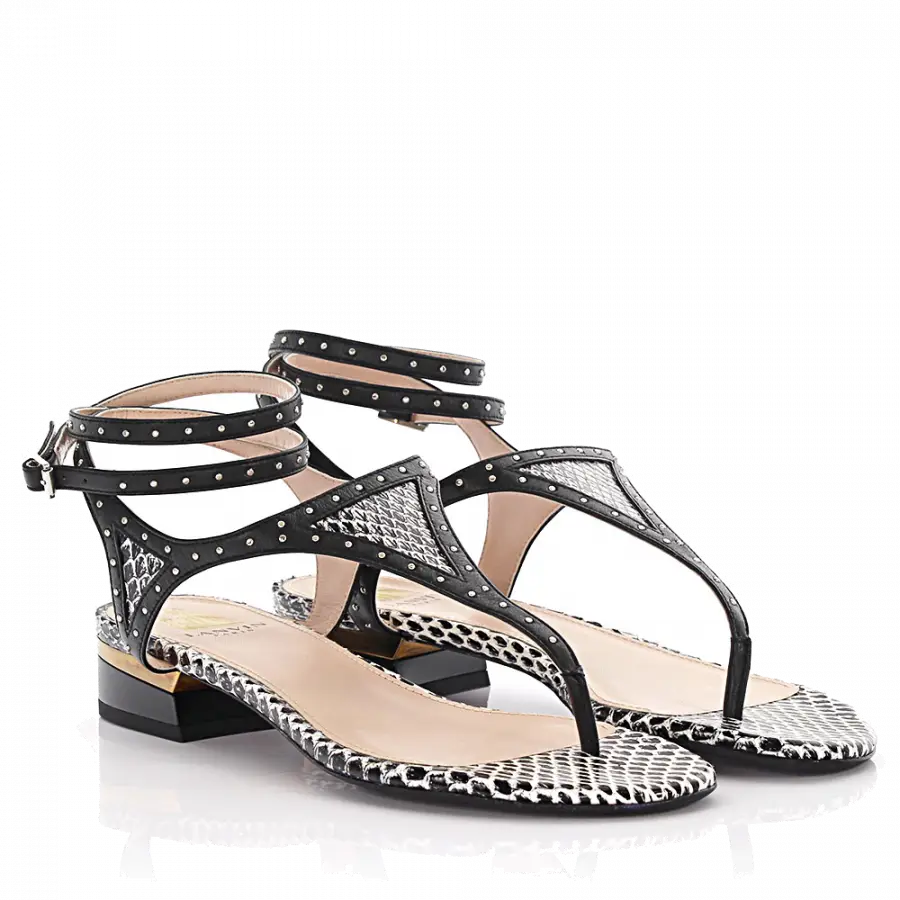 Lanvin - Sandalen Schlangenleder schwarz - schwarz