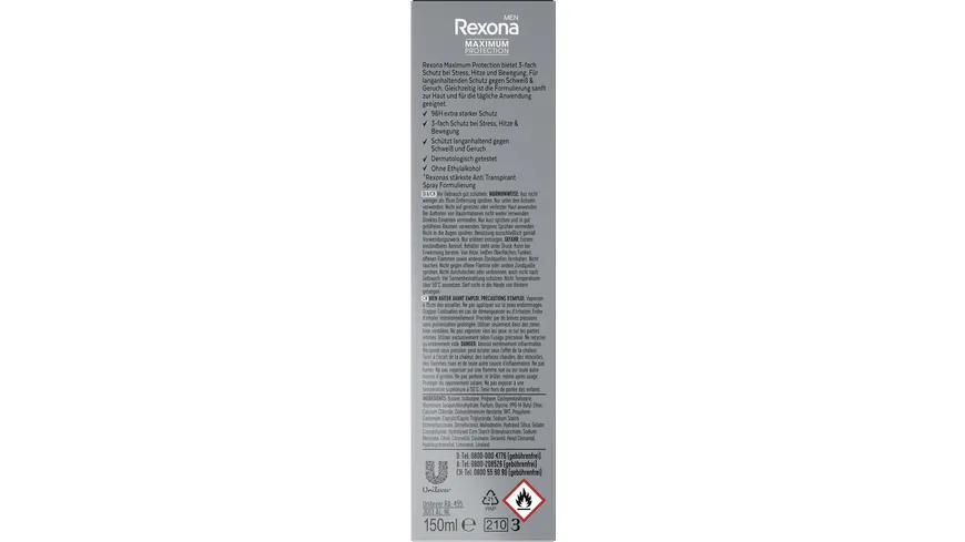 Rexona Men Maximum Protection Antitranspirant Deospray Cobalt Dry 150 ml
