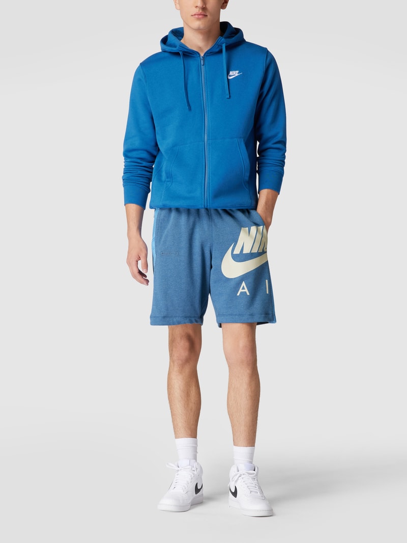 Sweatshorts mit Label-Print in blau