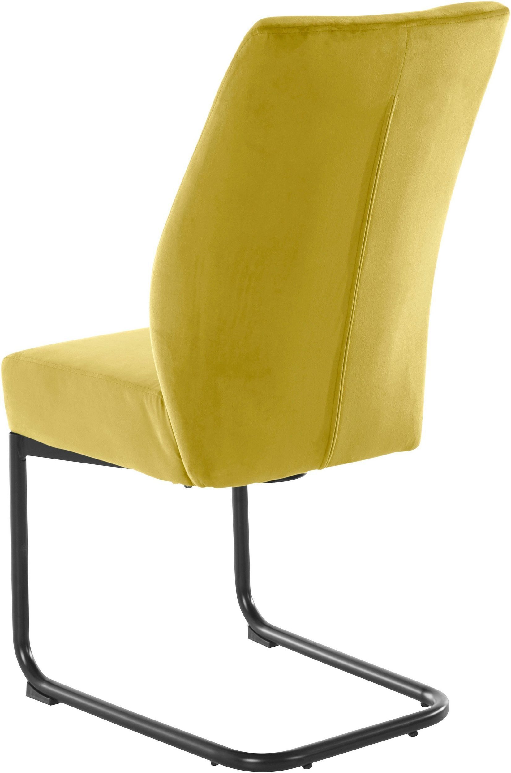 loft24 Freischwinger Sawa (Set, 2 St), Esszimmerstühle, Bezug in Samtoptik, Metallgestell, Sitzhöhe 48 cm