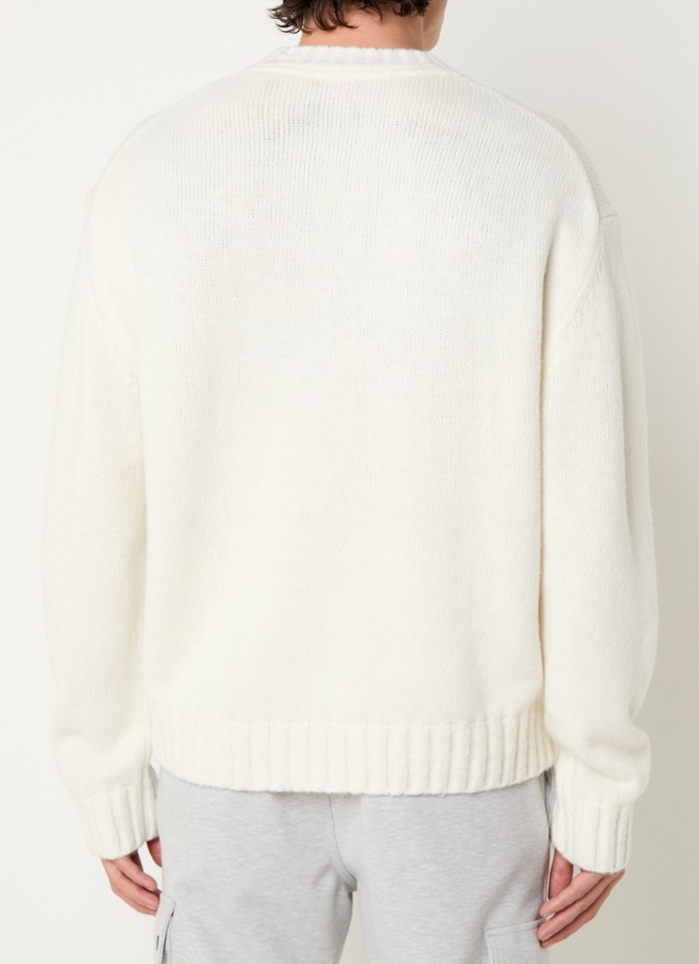 HUGO BOSS Simage fine-knit sweater in virgin wool blend with logo print