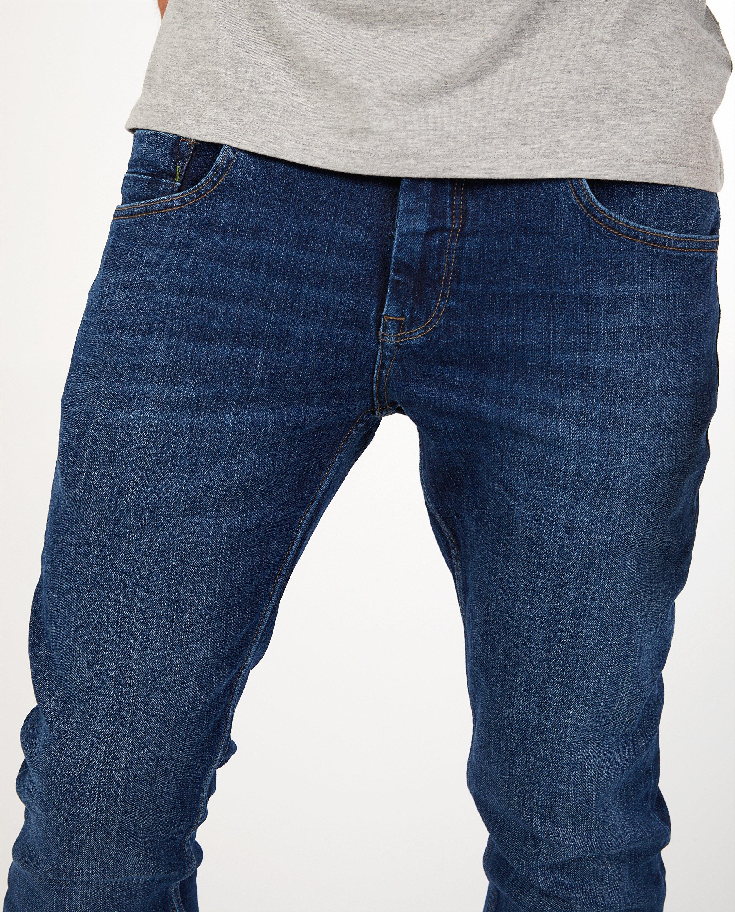 AM denim slim post-consumer I AM albastru închis