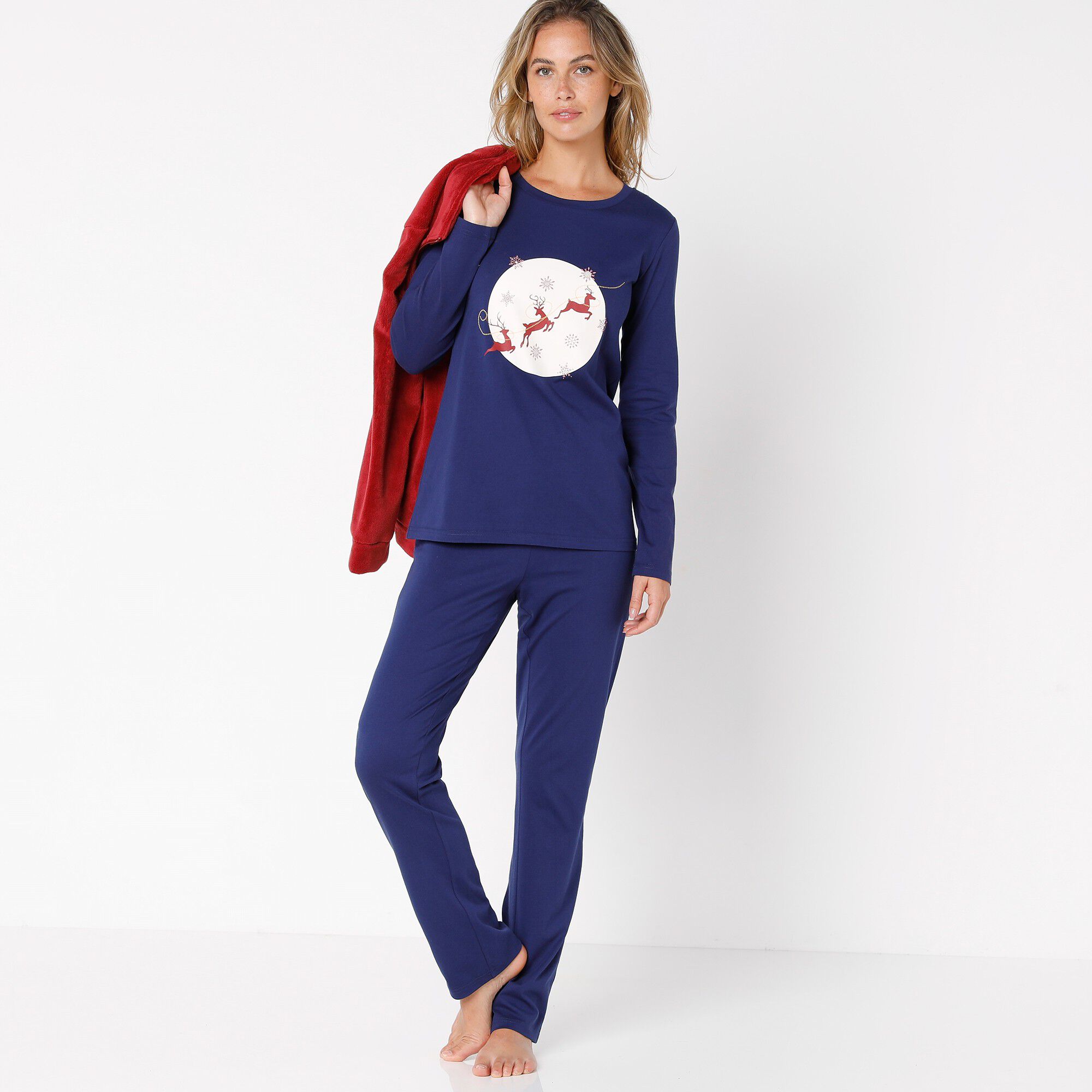 Ensemble 3 pièces, pyjama et veste zippée polaire