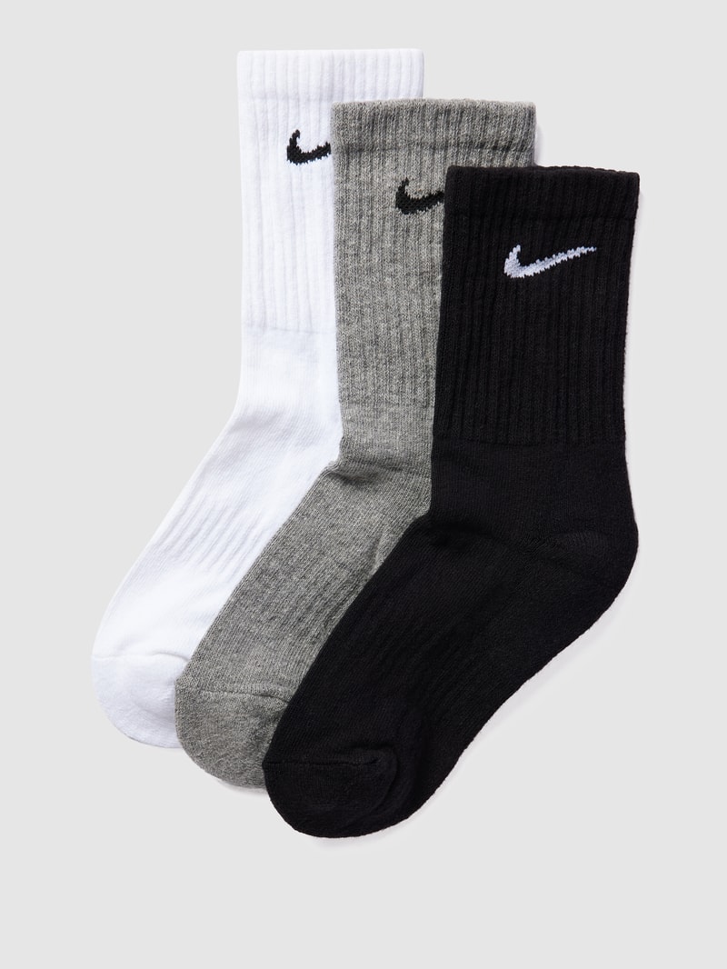 Socken mit Label-Stitching im 3er-Pack in mittelgrau