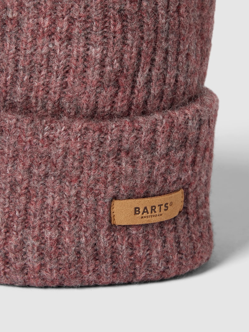 Beanie mit Label-Detail Modell 'Witzia' in mauve