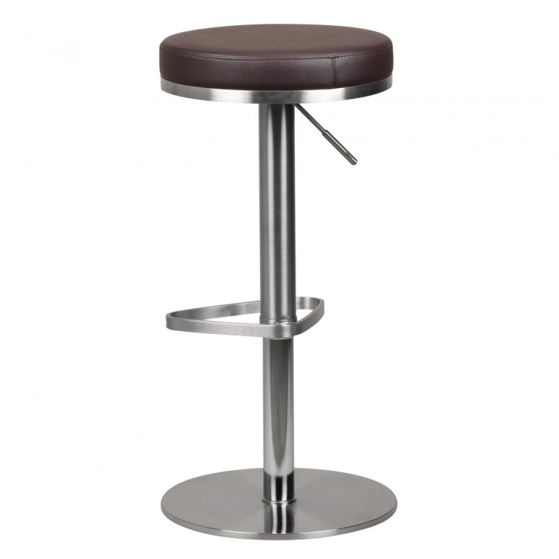 Wohnling Barhocker Wohnling Durable M7 Edelstahl gebürstet Braun