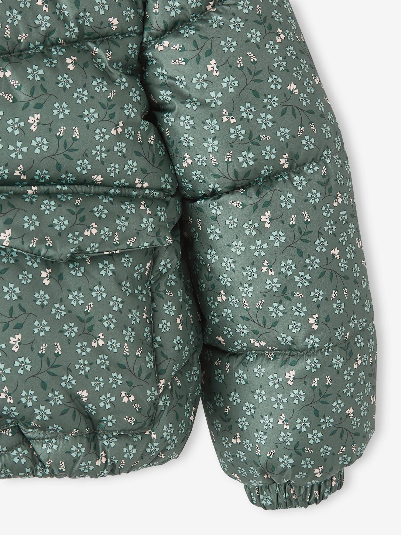 Vertbaudet Mädchen Winterjacke mit Recycling-Polyester - braun bedruckt