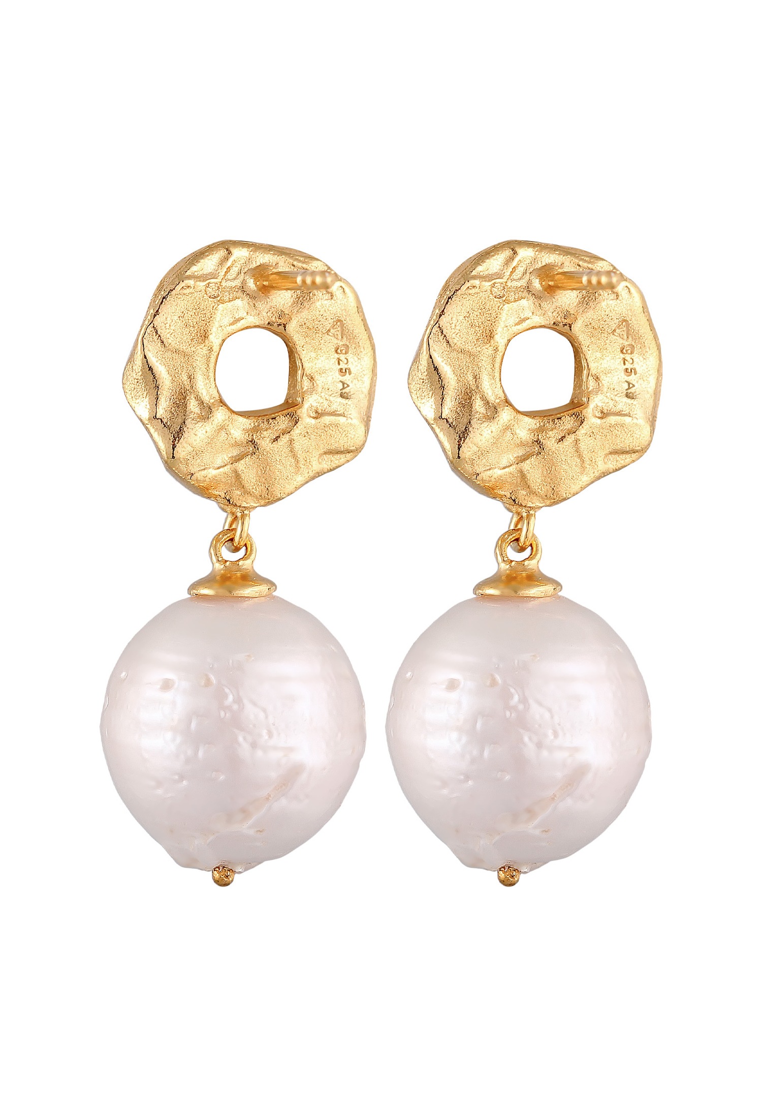 Elli PREMIUM damesoorbellen in barokstijl met zoetwaterparels, vervaardigd van 925 sterling zilver.
