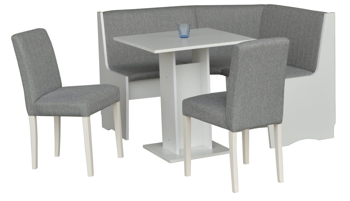 bv-vertrieb Eckbankgruppe Eckbankgruppe weiss Eckbank (4190), (4-tlg)