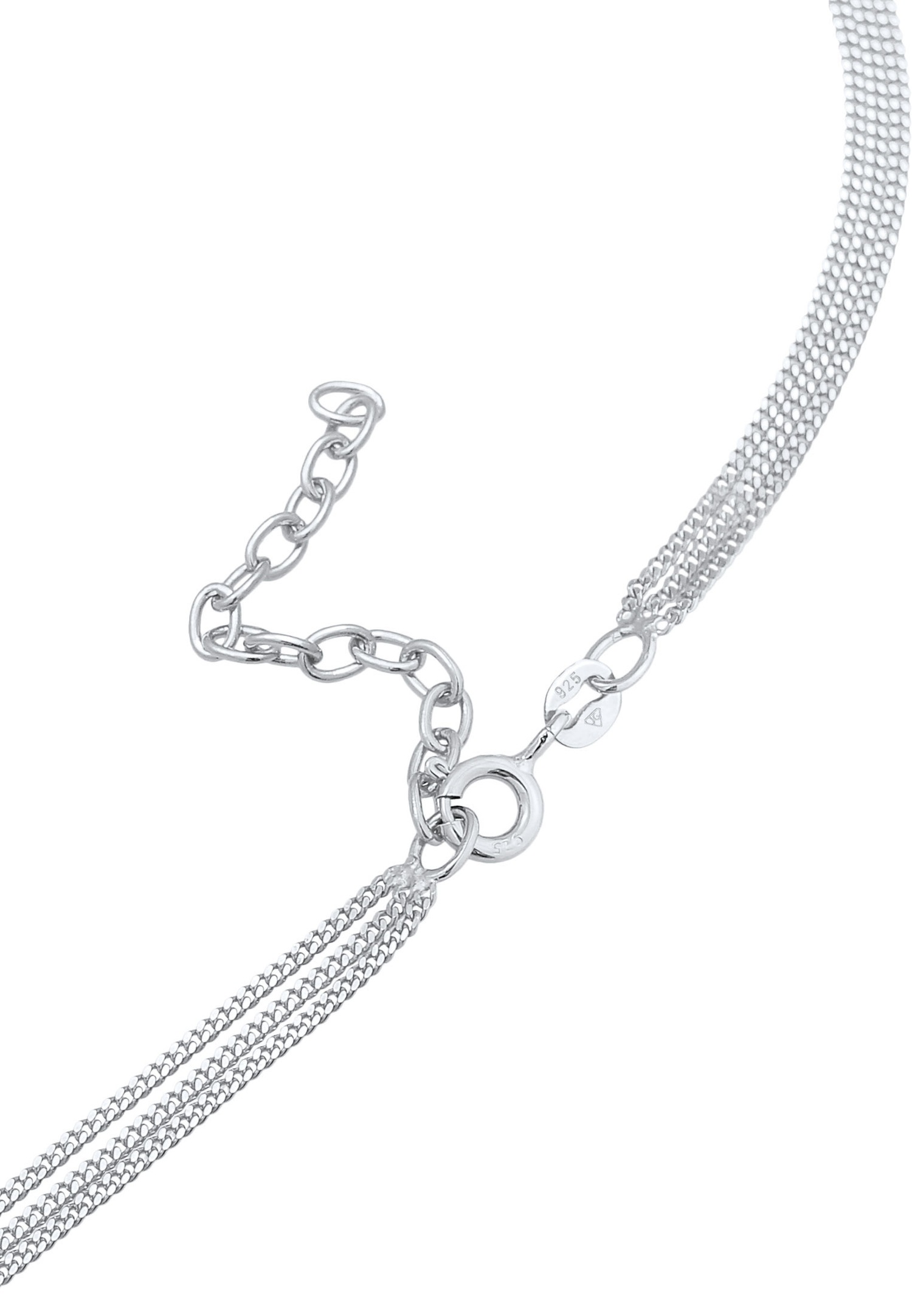 Elli Women's Choker Layer Three Row Plate Boho Trend Blogger in 925 Sterling Silver