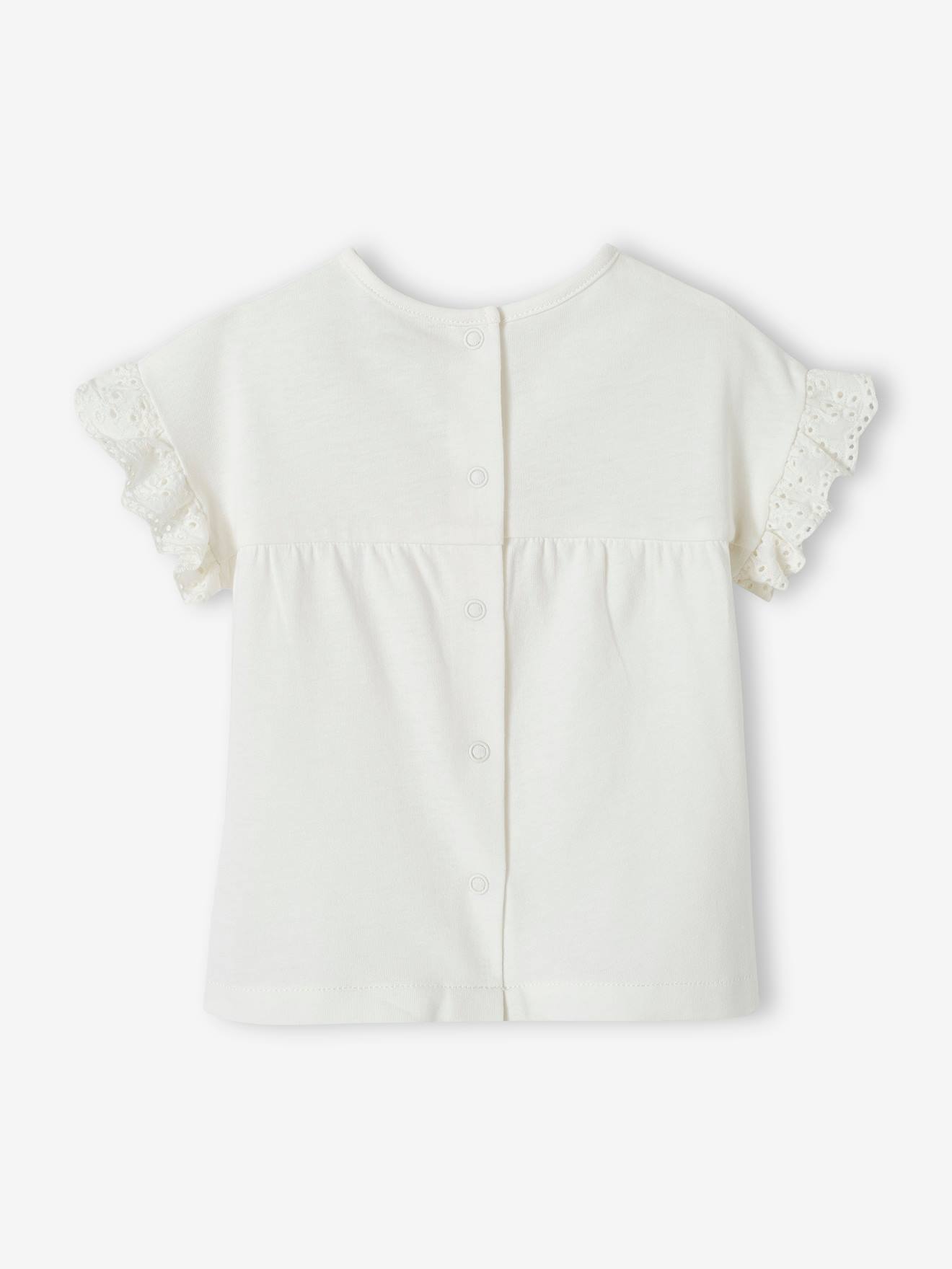 Vertbaudet Baby T-Shirt aus Bio-Baumwolle, personalisierbar - wollweiß