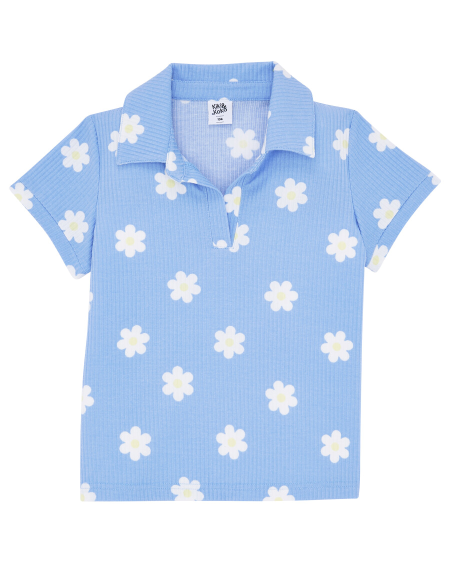 Poloshirt Blumen