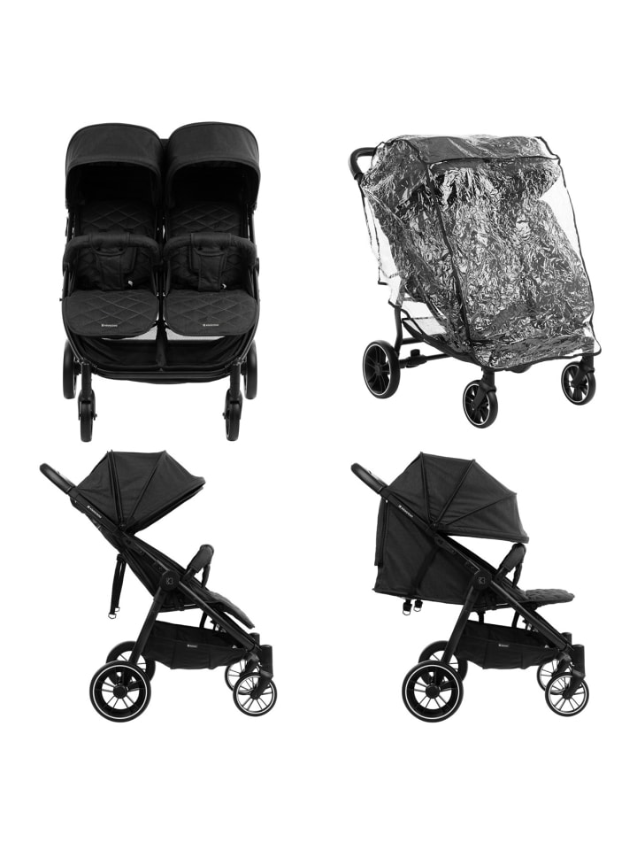 Kikkaboo Zwillingskinderwagen Happy 2 in schwarz günstig kaufen onesize