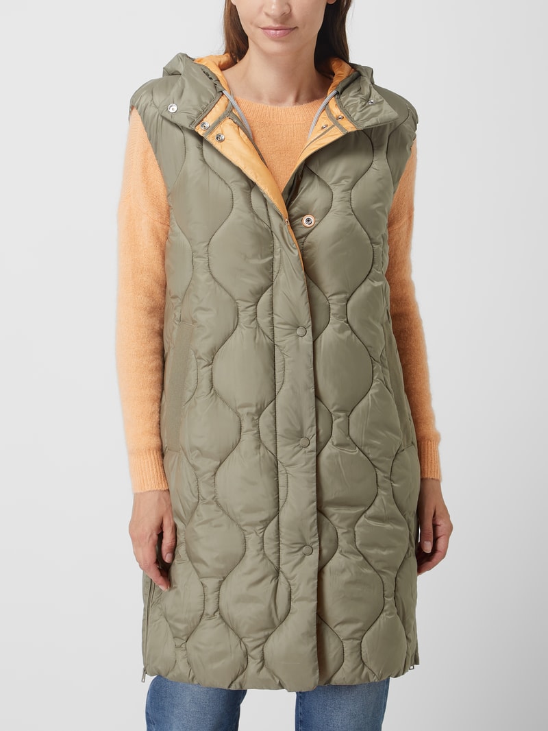 Longweste mit Kapuze in khaki