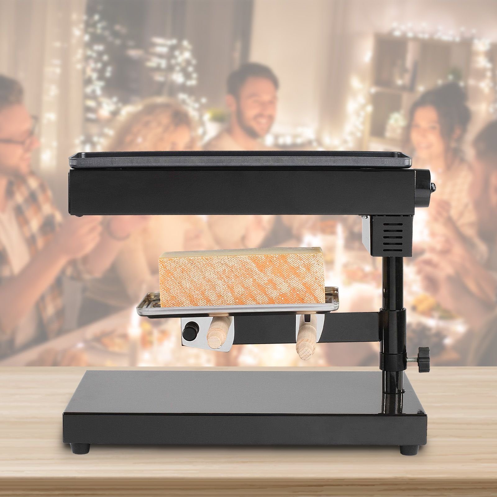 bmf-versand Raclette Raclette Grill Schweizer Käseschmelzer Tischgrill Schmelzgerät Stück, 600,00 W, Temperaturregler, Grillplatte, in allen Richtungen verstellbar