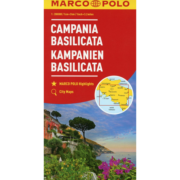 MARCO POLO Karte Italien 12. Kampanien, Basilicata 1:200 000 - Straßenkarte