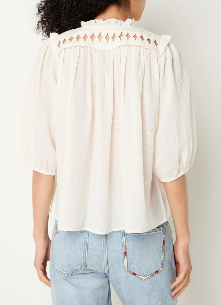 ba&sh Beluna blouse with openwork detail