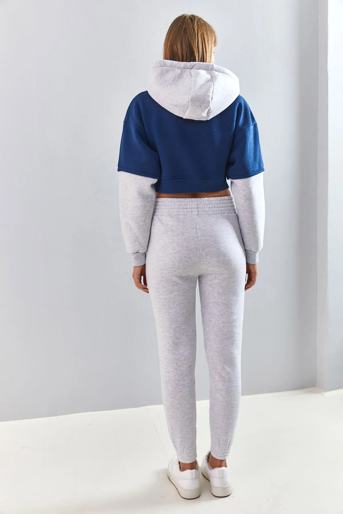 Bianco Lucci  Damen-Set mit Kapuze und 3-fädigem, bedrucktem Unterteil