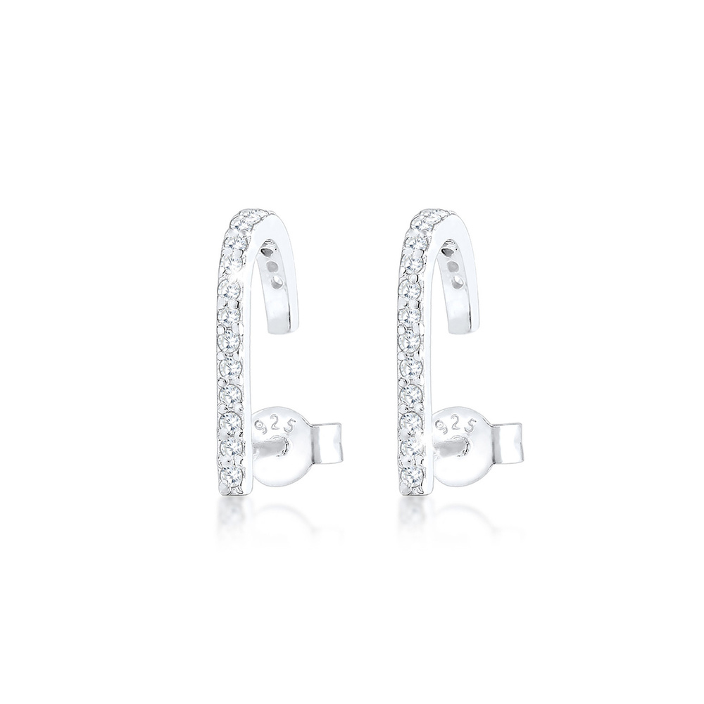 Elli Elli Boucles d'Oreilles Suspender Geo Minimal Zirkonia 925 Sterling Silber Boucles d'oreilles