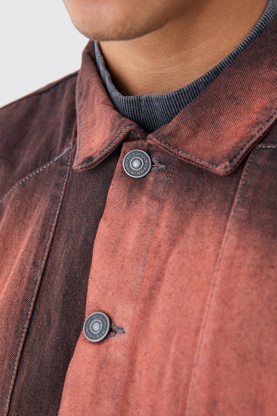 Kastige Denim Harrington-Jacke