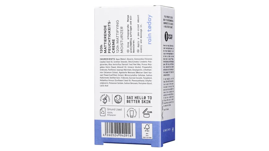 Nø Cosmetics rain tøday 120h Mattierende Feuchtigkeitscreme 50 ml