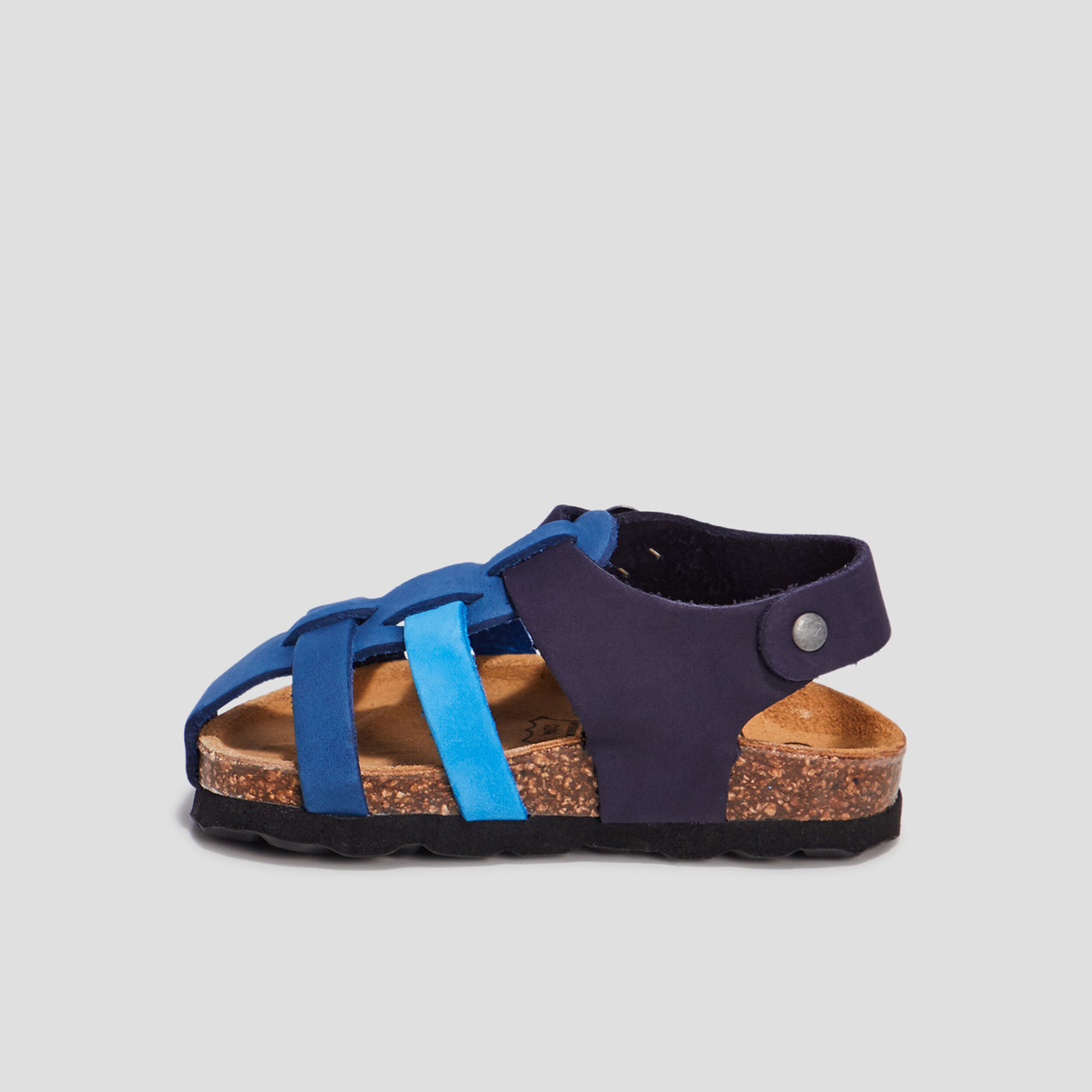 Sandales en cuir bleu marine bébé garçon | La Halle