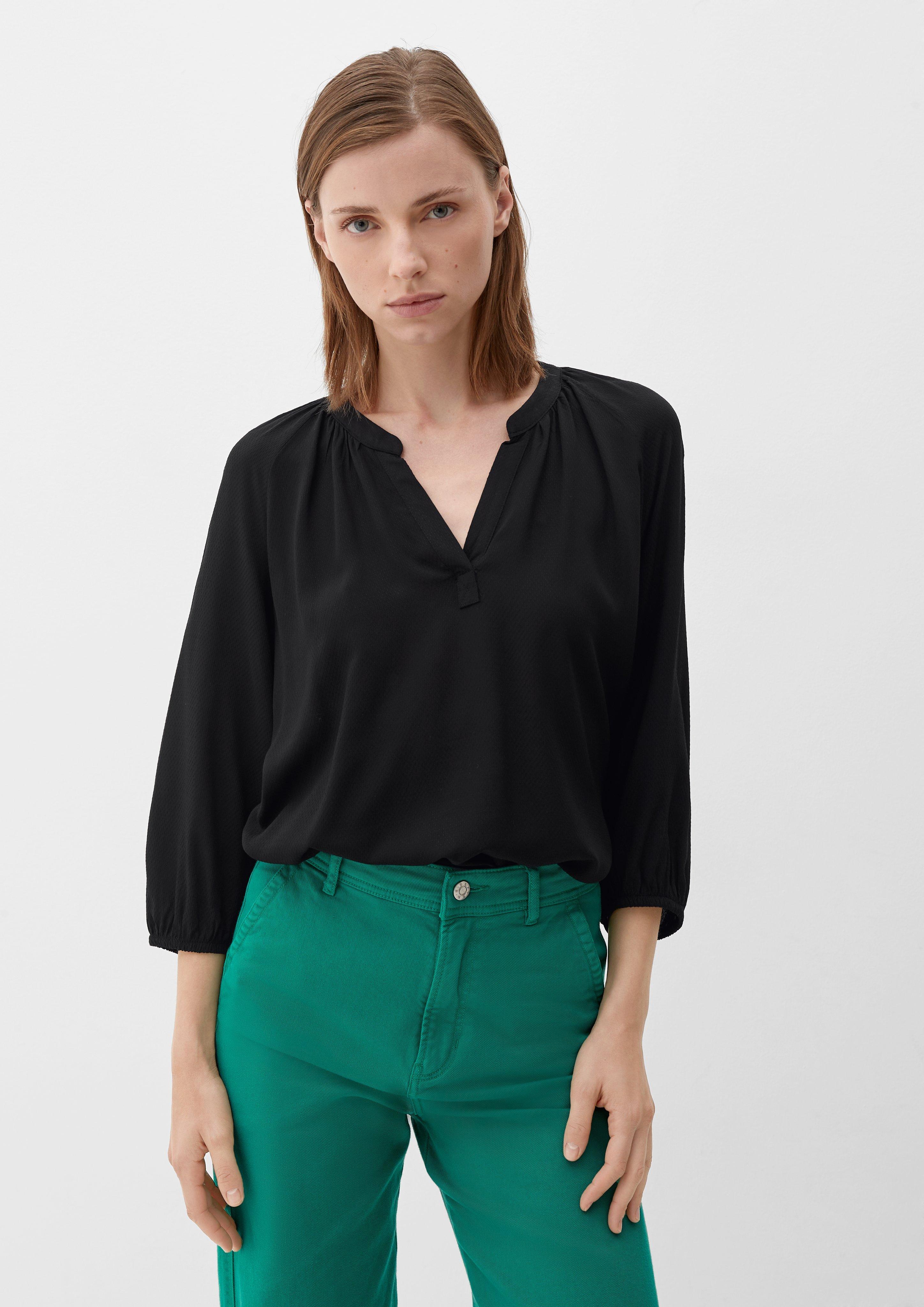 Viskosebluse mit Tunika-Ausschnitt  2128374-9999