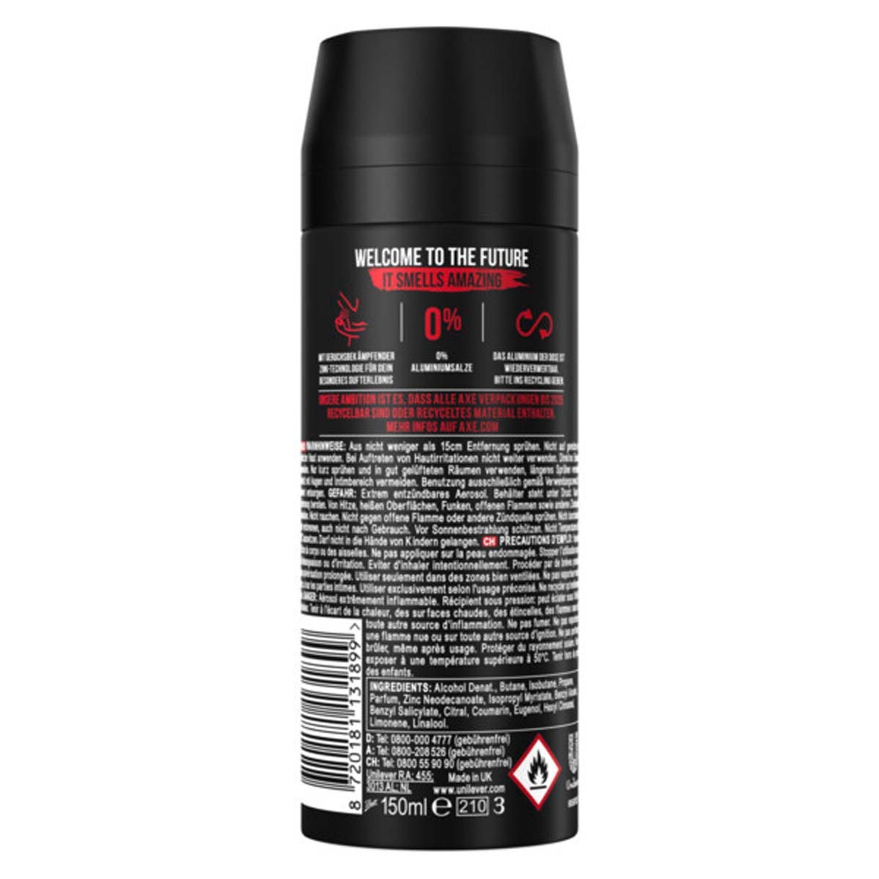 axe Deo-Set AXE Bodyspray Recharge Sport Fresh 6x 150ml Deo ohne Aluminium